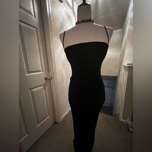 House of CB Black Ruched Dress - LAST ONE-